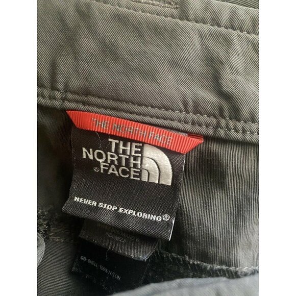 North Face Mens Dark Gray Cargo Nylon Shorts 36" Zip Pockets Lightweight Logo - Picture 8 of 12